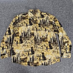 OutdoorLife Mens XL Button Down Shirt Long Sleeve Hunting Dogs Ducks Cotton